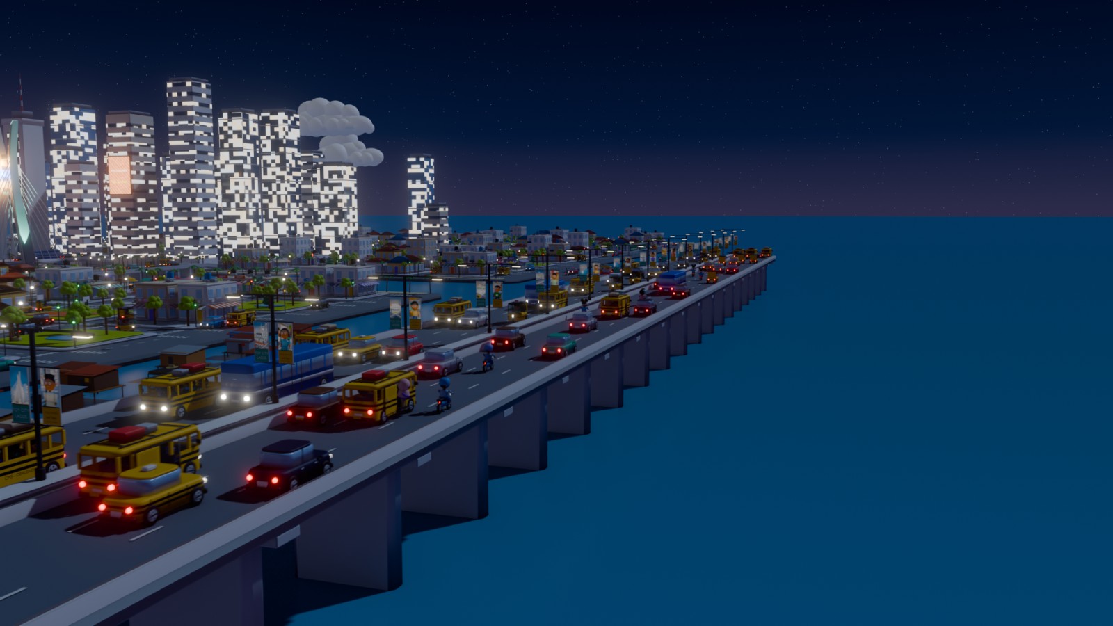 The Third Mainland Bridge at night